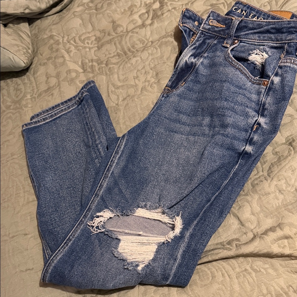 Women's Blue Distressed Jeans